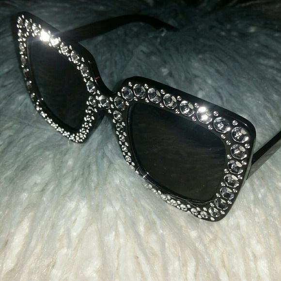 😎*ONE LEFT* Oversized Square Bling Sunglasses New - Picture 4 of 5